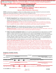 Form CC-GN-041BLS Parental Designation and Consent to the Beginning of Standby Guardianship - Maryland (English/Spanish)
