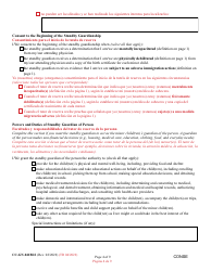Form CC-GN-041BLS Parental Designation and Consent to the Beginning of Standby Guardianship - Maryland (English/Spanish), Page 4