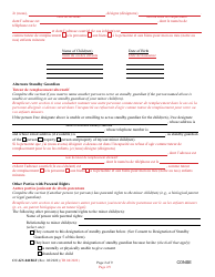 Form CC-GN-041BLF Signation and Consent to the Beginning of Standby Guardianship - Maryland (English/French), Page 2