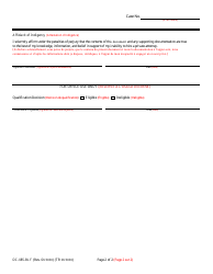 Form DC-085-BLF Application for Appointed Attorney at Initial Appearance - Maryland (English/French), Page 2