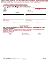 Document preview: Form CC-DC-DV-004BLF Financial Statement - Maryland (English/French)