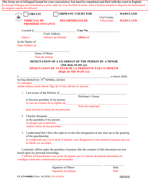 Form CC-GN-008BLF  Printable Pdf