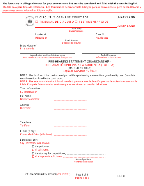 Form CC-GN-049BLS  Printable Pdf