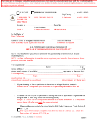 Document preview: Form CC-GN-018BLF Co-petitioner Information Sheet - Maryland (English/French)