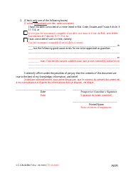 Form CC-GN-023BLF Prospective Guardian Information Sheet - Maryland (English/French), Page 2