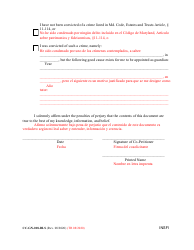 Form CC-GN-018-BLS Co-petitioner Information Sheet - Maryland (English/Spanish), Page 2