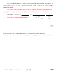 Form 4-503.2 (CC-DC-CR-078BLF) General Waiver and Release - Maryland (English/French), Page 2
