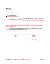Form CC-GN-039BLF Waiver of Notice - Interested Person - Maryland (English/French), Page 2