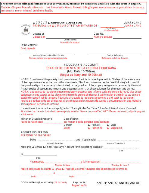 Form CC-GN-012BLS  Printable Pdf