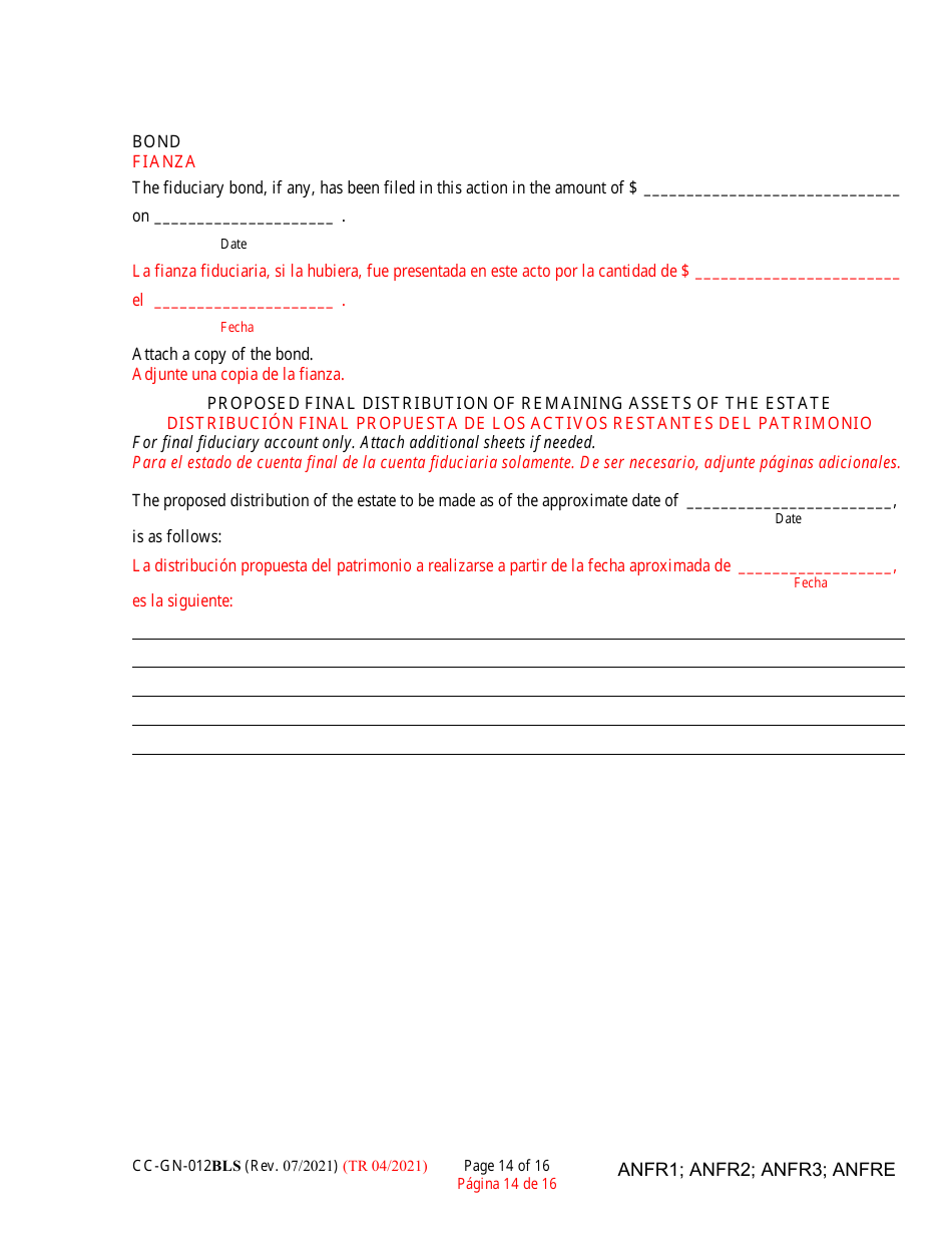 Form CC-GN-012BLS Fiduciarys Account - Maryland (English / Spanish), Page 14
