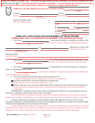 Form DC-CR-071BLF Application for Expungement of Police Record - Maryland (English/French)