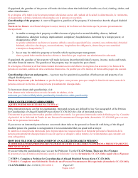 Instructions for Form CC-GN-002BLS Petition for Guardianship of Alleged Disabled Person - Maryland (English/Spanish), Page 2