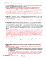 Instructions for Form CC-GN-002BLS Petition for Guardianship of Alleged Disabled Person - Maryland (English/Spanish), Page 3