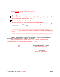 Form CC-GN-023-BLS Prospective Guardian Information Sheet - Maryland (English/Spanish), Page 2