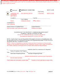 Document preview: Form CC-GN-025BLF Guardian of the Property Commission Worksheet - Maryland (English/French)