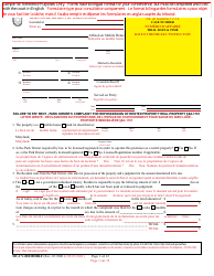 Form DC-CV-082MHBLF Failure to Pay Rent - Park Owner&#039;s Complaint for Repossession of Rented Property Real Property 8a-1701 - Maryland (English/French)