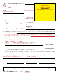 Form DC-CV-082MHBLF Failure to Pay Rent - Park Owner&#039;s Complaint for Repossession of Rented Property Real Property 8a-1701 - Maryland (English/French), Page 2