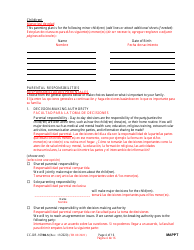 Form CC-DR-109BLS Maryland Parenting Plan Tool - Maryland (English/Spanish), Page 4