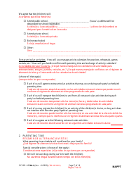 Form CC-DR-109BLS Maryland Parenting Plan Tool - Maryland (English/Spanish), Page 7