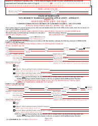 Document preview: Form CC-FM-066BLK Non-resident Marriage License Application - Affidavit - Maryland (English/Korean)