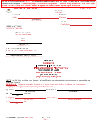 Document preview: Form CC-DR-119BLF Minor's Consent/Objection to Change of Name - Maryland (English/French)