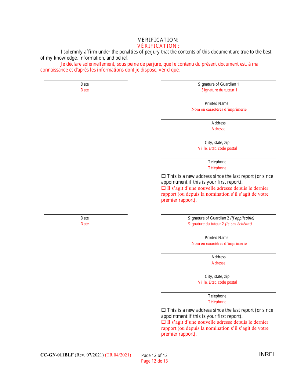 Form CC-GN-011BLF Inventory and Information Report - Maryland (English / French), Page 12