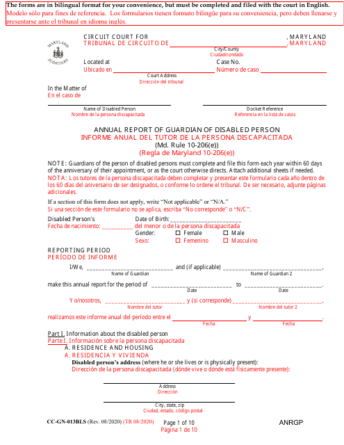 Form CC-GN-013BLS  Printable Pdf