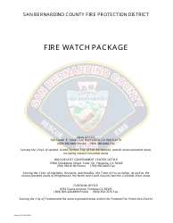 Document preview: Fire Watch Package - San Bernardino County, California