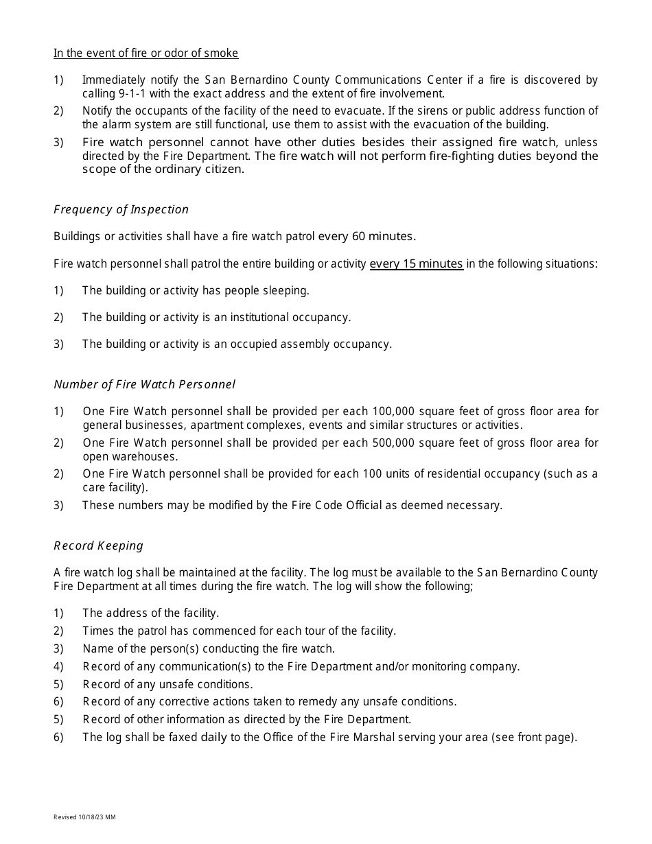 Fire Watch Package - San Bernardino County, California, Page 4