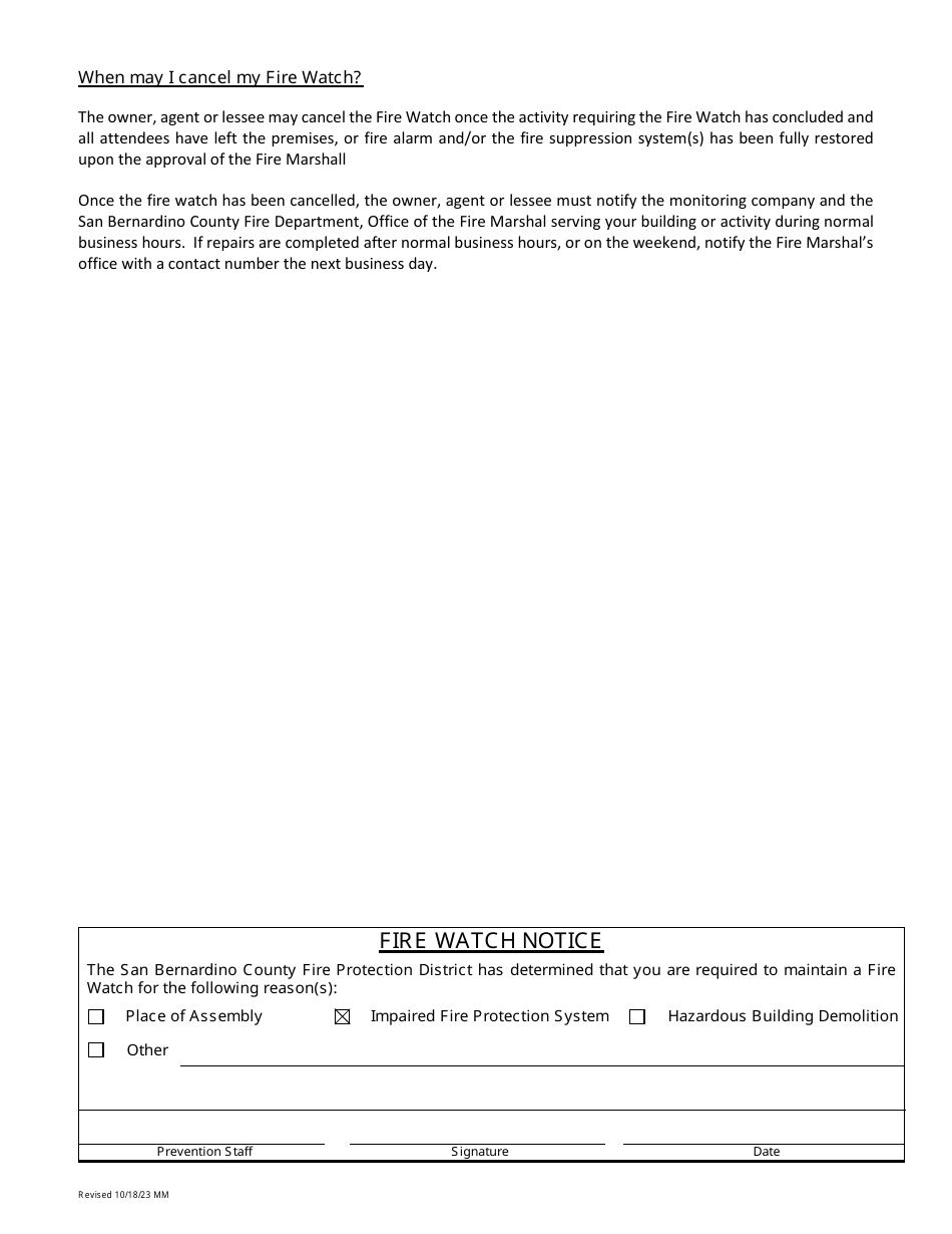 Fire Watch Package - San Bernardino County, California, Page 5