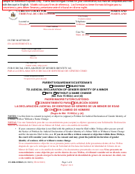 Form CC-DR-123BLS Parent&#039;s/Guardian&#039;s/Custodian&#039;s Consent/Objection to Judicial Declaration of Gender Identity of a Minor With/Without a Name Change - Maryland (English/Spanish)