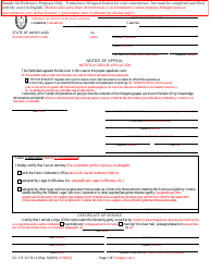 Document preview: Form DC-CR-017-BLS Notice of Appeal - Maryland (English/Spanish)