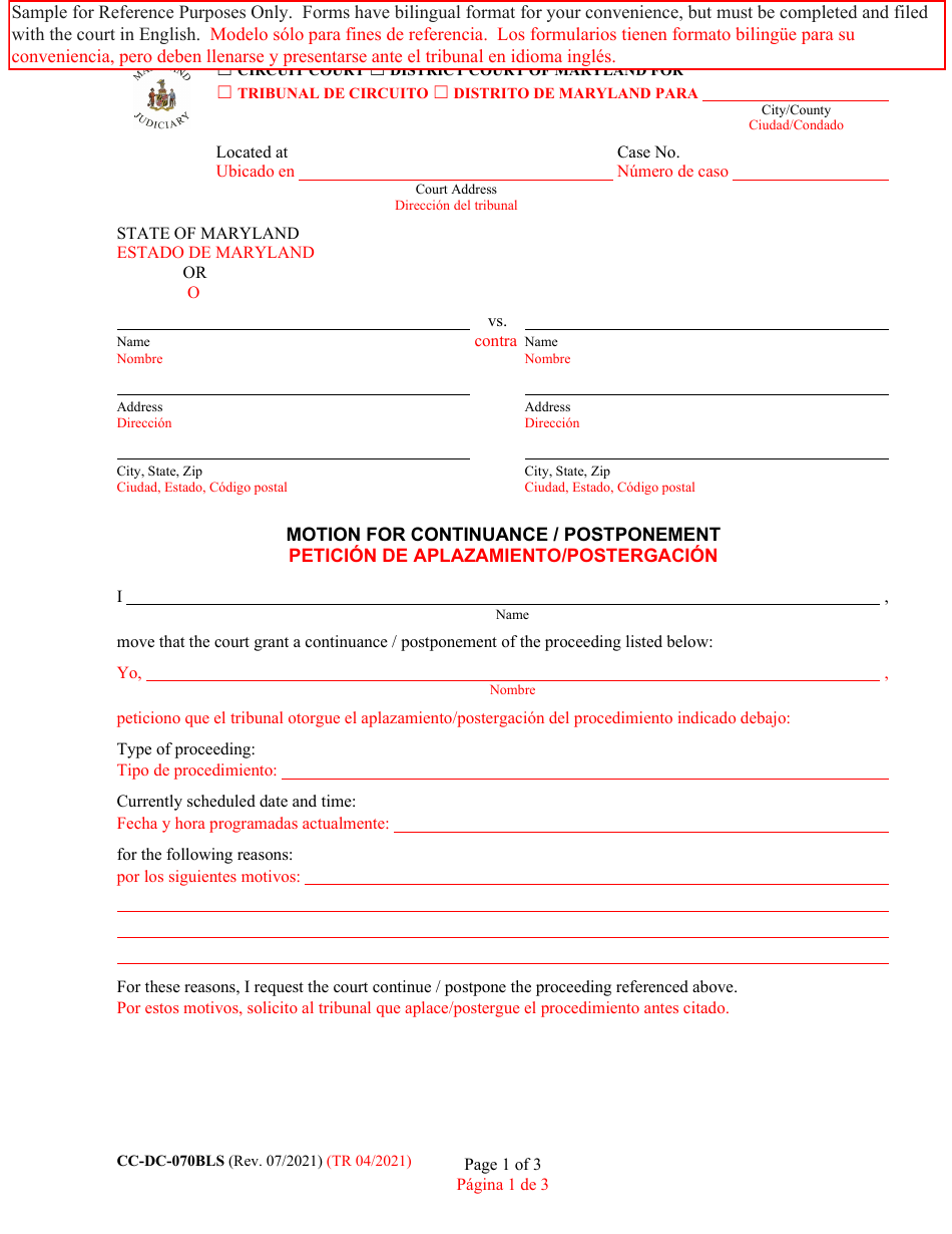 Form CCDC070BLS Fill Out, Sign Online and Download Printable PDF