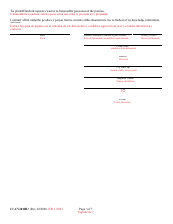 Form CC-CV-081BLS Peticion De Orden De Restitucion - Maryland (English/Spanish), Page 2