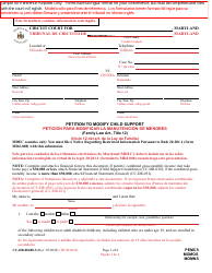 Document preview: Form CC-DR-006BLS Petition to Modify Child Support - Maryland (English/Spanish)