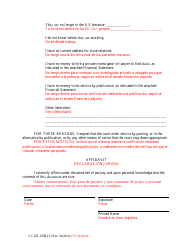 Form CC-DR-070BLS Motion for Alternate Service and Affidavit - Maryland (English/Spanish), Page 5