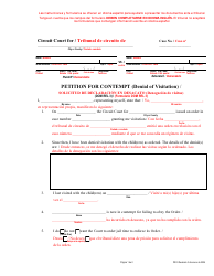 Form CC-DR-003BLS Petition for Contempt (Denial of Visitation) - Maryland (English/Spanish)