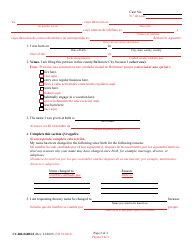 Form CC-DR-060BLS Petition for Change of Name of an Adult - Maryland (English/Spanish), Page 2