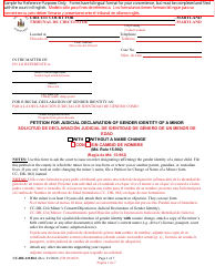 Document preview: Form CC-DR-121BLS Petition for Judicial Declaration of Gender Identity of a Minor With/Without a Name Change - Maryland (English/Spanish)