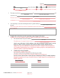 Form CC-DR-121BLS Petition for Judicial Declaration of Gender Identity of a Minor With/Without a Name Change - Maryland (English/Spanish), Page 3