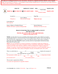 Document preview: Form CC-GN-024-BLS Proof of Restricted Guardianship Account - Maryland (English/Spanish)