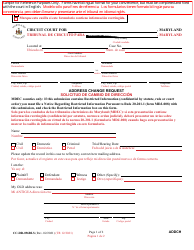 Document preview: Form CC-DR-096BLS Address Change Request - Maryland (English/Spanish)