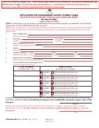 Document preview: Form MDJ-004AGBLS Application for Guardianship Access to Mdec Cases - Maryland (English/Spanish)