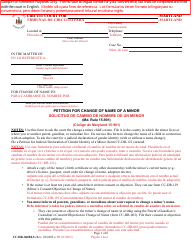 Document preview: Form CC-DR-062BLS Petition for Change of Name of a Minor - Maryland (English/Spanish)