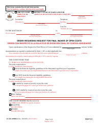 Form CC-DC-090BLS Request for Final Waiver of Open Costs - Maryland (English/Spanish), Page 5