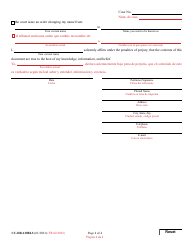 Form CC-DR-120BLS Petition for Judicial Declaration of Gender Identity of an Adult With/Without a Name Change - Maryland (English/Spanish), Page 4