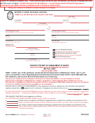 Form DC-CV-065BLS Request for Writ of Garnishment of Wages - Maryland (English/Spanish)