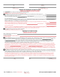 Form DC-CV-081BLS Petition for Warrant of Restitution - Maryland (English/Spanish), Page 2