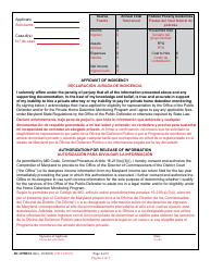 Form DC-099BLS Application for Eligibility - Representation by the Public Defender and/or Private Home Detention Program - Maryland (English/Spanish), Page 4