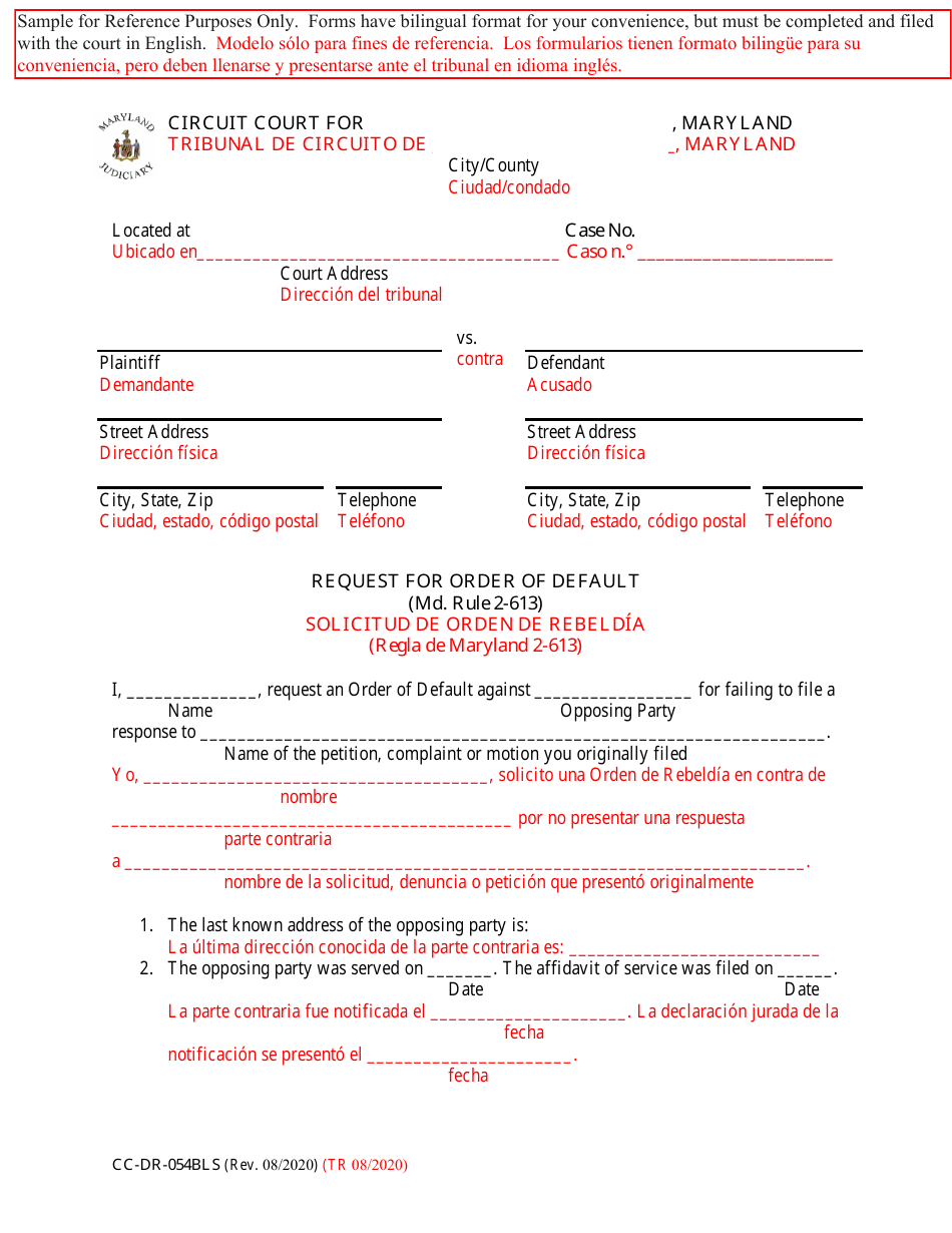 Form CC-DR-054BLS - Fill Out, Sign Online and Download Fillable PDF ...